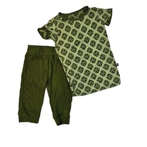 Green Patterned Kids KicKee Pants Outfit